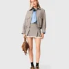 Checked bomber jacket
