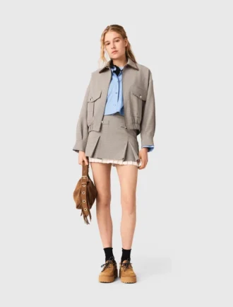 Checked bomber jacket