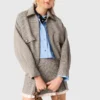 Checked bomber jacket