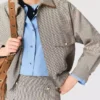 Checked bomber jacket