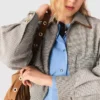 Checked bomber jacket