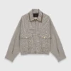 Checked bomber jacket