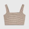 Checked diamanté strappy top