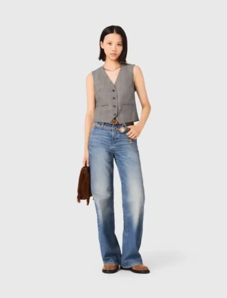 Checked tailored vest