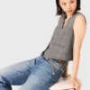 Checked tailored vest