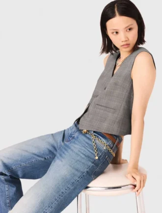 Checked tailored vest