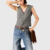Checked tailored vest