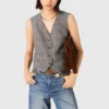 Checked tailored vest