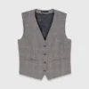 Checked tailored vest