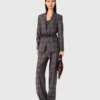 Checkered belted suit jacket Checkered belted suit jacket