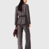 Checkered belted suit jacket Checkered belted suit jacket