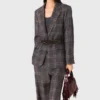 Checkered belted suit jacket Checkered belted suit jacket