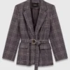 Checkered belted suit jacket Checkered belted suit jacket