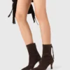 Chocolate Brown zipped suede ankle boots Chocolate Brown zipped suede ankle boots