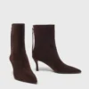 Chocolate Brown zipped suede ankle boots Chocolate Brown zipped suede ankle boots