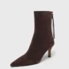 Chocolate Brown zipped suede ankle boots Chocolate Brown zipped suede ankle boots