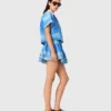 Contrast collar printed shirt