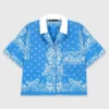 Contrast collar printed shirt