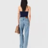 Contrast-knit bustier top
