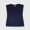 Contrast-knit bustier top