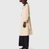 Contrast sleeve and collar trench