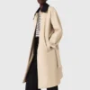 Contrast sleeve and collar trench