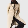 Contrast sleeve and collar trench