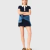 Contrast-trim polo dress