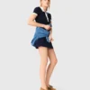 Contrast-trim polo dress
