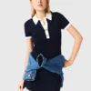 Contrast-trim polo dress