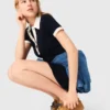 Contrast-trim polo dress