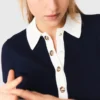 Contrast-trim polo dress