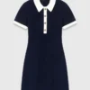 Contrast-trim polo dress