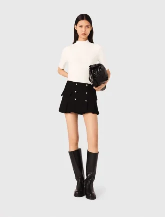Cotton and silk ribbed top