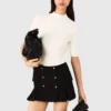 Cotton and silk ribbed top Cotton and silk ribbed top
