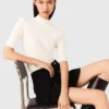 Cotton and silk ribbed top Cotton and silk ribbed top