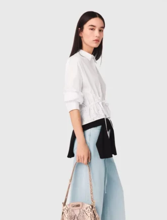 Cotton shirt with rhinestones
