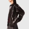 Crackled faux leather jacket