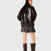 Crackled faux leather jacket