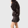 Crackled faux leather jacket