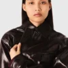Crackled faux leather jacket