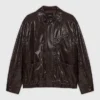 Crackled faux leather jacket