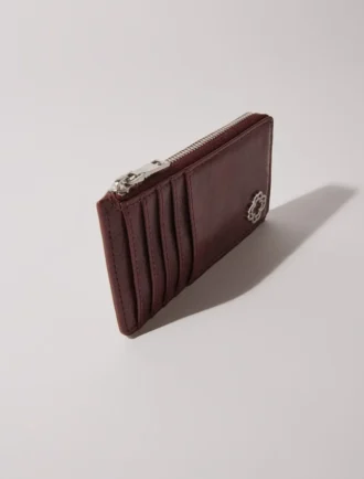 Crackled leather cardholder