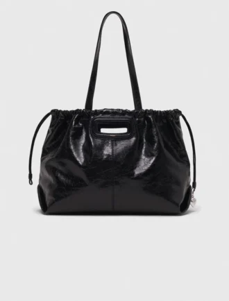 Crackled leather M Tote bag