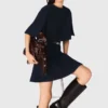 2-in-1 tweed-effect dress