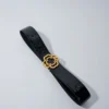 Croc-effect leather double M belt