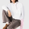 Crochet collar shirt