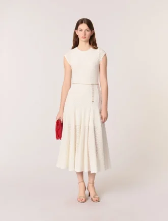 Crochet-knit maxi dress