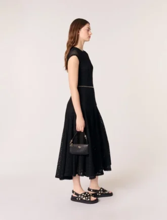 Crochet-knit maxi dress