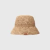 Crochet raffia bucket hat